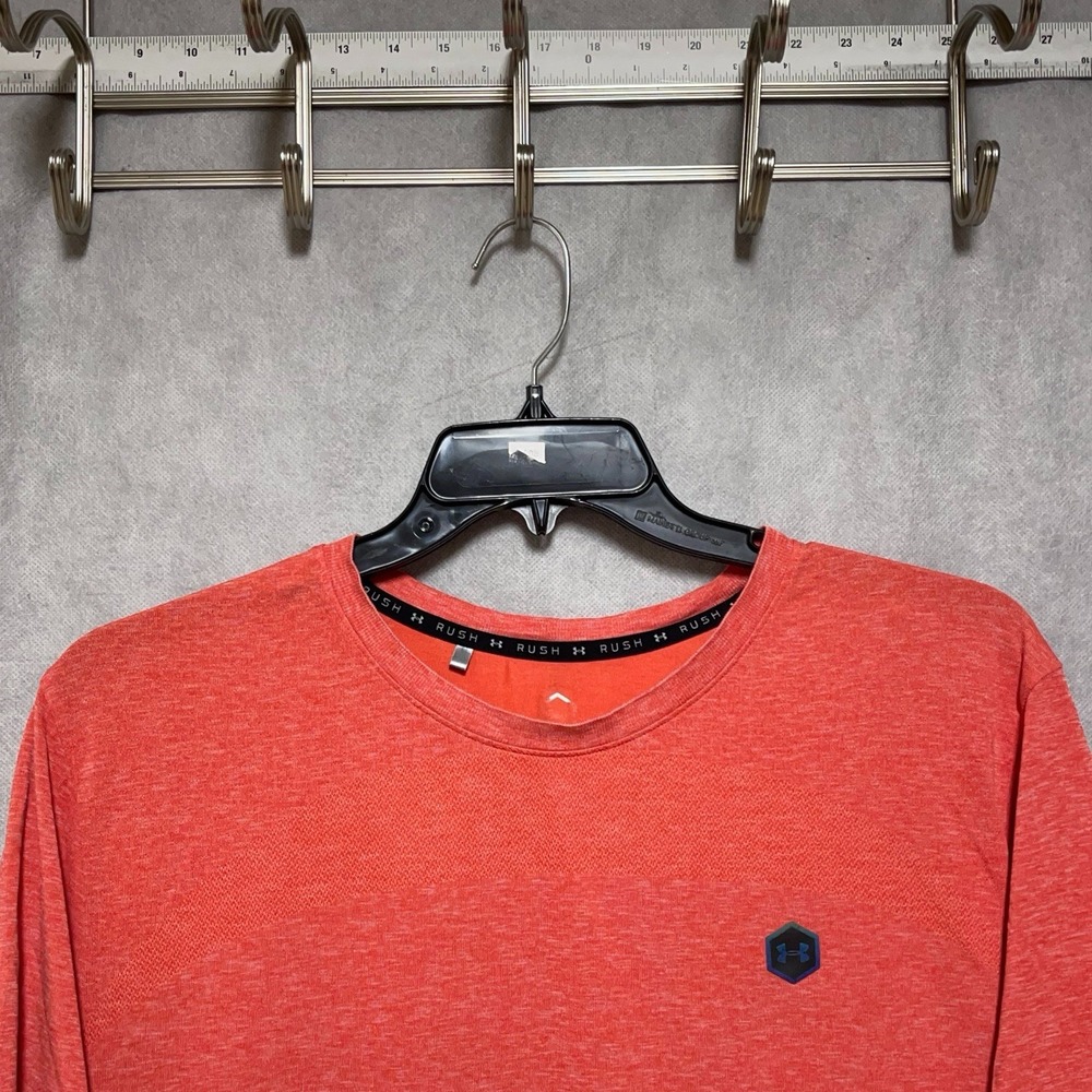 Under Armour Shirt Men 3XL Orange UA Celliant Rush Tee HeatGear Gym Training